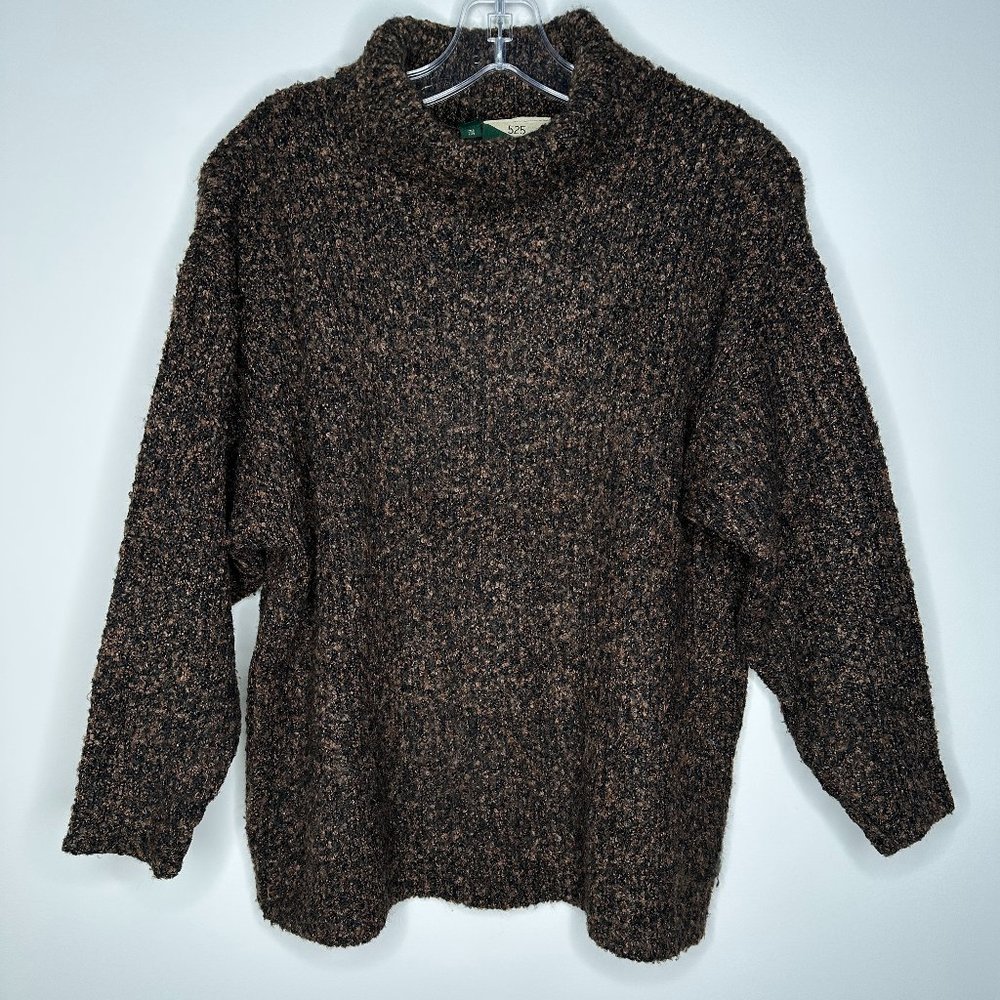 525 Bergdorf Goodman Size P/S Black & Brown Turtleneck Sweater (runs large)